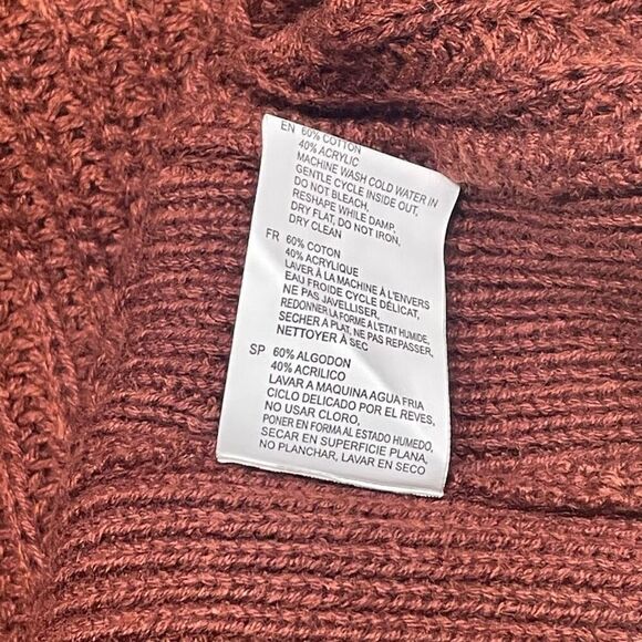 RD Style Autumn Rust Mixed Knit V Neck Sweater - Picture 6 of 6